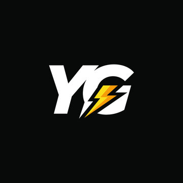 Initial Letter YG with Lightning