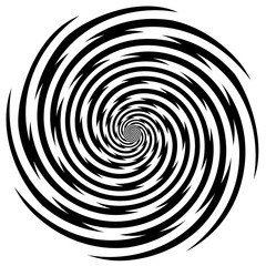 Hypnosis Spiral Design Pattern, Jagged Edge, Concept for hypnosis, unconscious, chaos, extra sensory perception, psychic, stress, strain, optical illusion, magic. Black and white descending spiral.