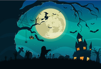 Happy Halloween Vector Background