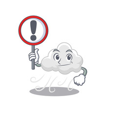 An icon of cloudy windy cartoon design style with a sign board