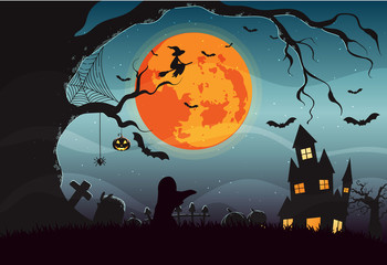 Happy Halloween Vector Background