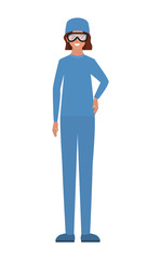 Woman doctor with uniform hat and glasses vector design