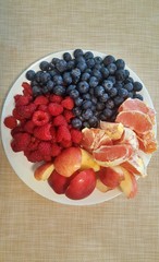 Fruit Bowl of organic fresh fruit