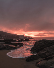 atardecer en playa