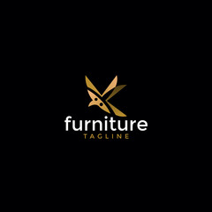 luxury furniture, interior, decoration logo template design