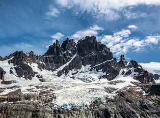 detalle de montaña y glaciar