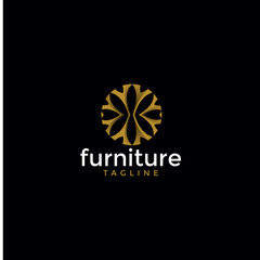 luxury furniture, interior, decoration logo template design