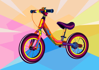 Fototapeta na wymiar vector illustration of a bicycle in pop art style