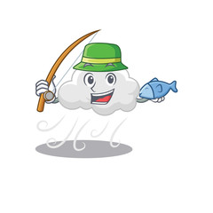 Cartoon design concept of cloudy windy while fishing