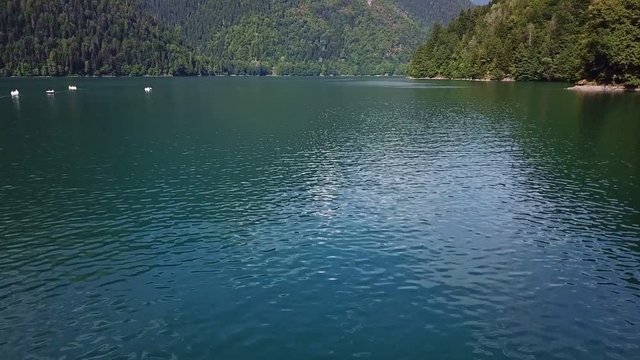 Lake Ritsa Abkhazia shooting over water 25.07.2018