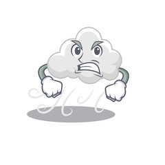 Mascot design concept of cloudy windy with angry face