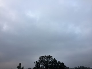 dense clouds and no sunlight on a bad weather day