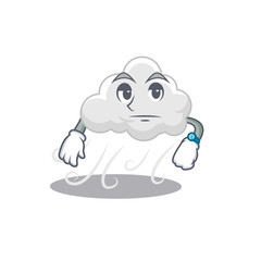 Mascot design of cloudy windy showing waiting gesture