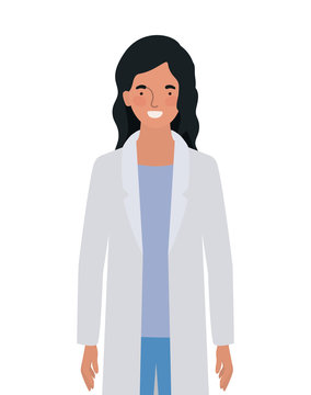 Woman doctor with uniform vector design