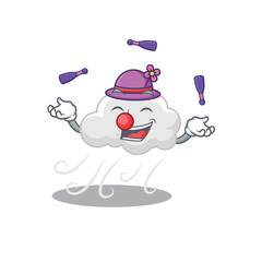 An attractive cloudy windy cartoon design style playing juggling