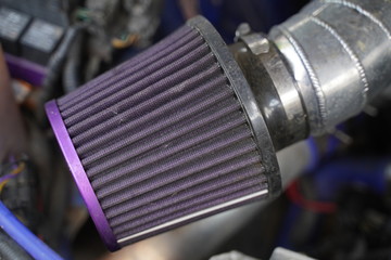 Racing car's engine air intake filter