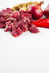 Obraz premium Beef tender chuck isolated on white.