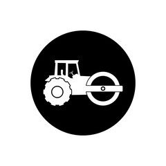 Steamroller truck Rounded Icon. Editable Vector EPS Symbol Illustration.