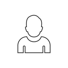 Boy, User Profile Line Icon. Editable Vector EPS Symbol Illustration.