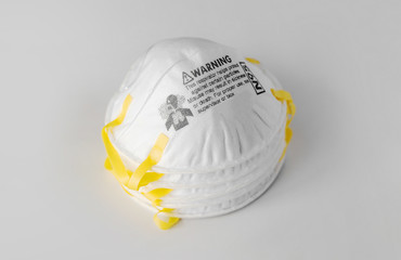 Stack of n95 medical mask in isolated