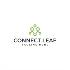 Design Logo Templates for your business, Modern and Nature Line, Connect Leaf Vector or Office Communication