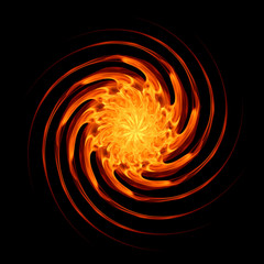 Fire flames Circle of fire flame on black background
