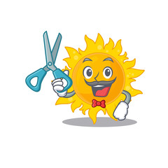 Sporty summer sun cartoon character design with barber