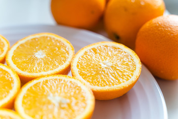 Freshly juicy oranges on serve 