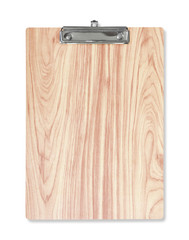 Wooden clipboard  isolated on white with clipping path include.