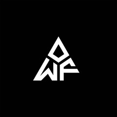 WF monogram logo with 3 pieces shape isolated on triangle