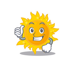 Summer sun cartoon character design making OK gesture