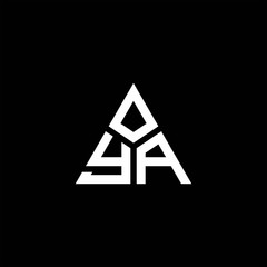 YA monogram logo with 3 pieces shape isolated on triangle