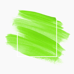 Logo green art design brush stroke paint abstract shape background - Vector.