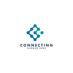 Fototapeta na wymiar Connection logo design, Letter c icon template vector