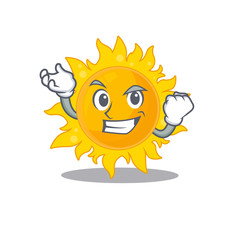 A dazzling summer sun mascot design concept with happy face