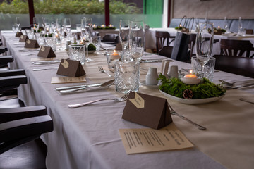 Ceremony table setting at the restaurant.