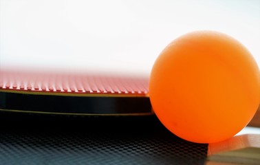 tennis racket background with orange ball