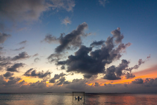 The beautifull beach of Dhangethi, maldives. Known for Diving, day tour for resort and this beautifull beaches and the swing in the water