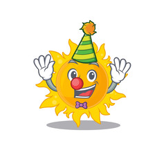 Fototapeta premium cartoon character design concept of cute clown summer sun