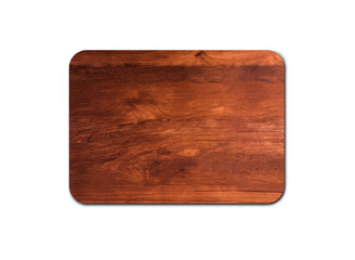 Wooden cutting board texture isolated on white background with clipping path for design
