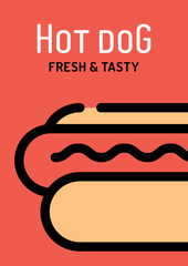 Hot Dog Food Background Poster
