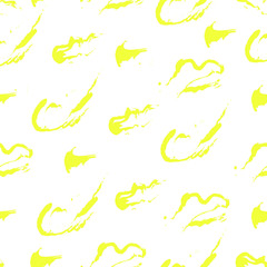 Seamless pattern with yellow paints elements
