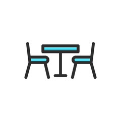 Hotel Table Vector Icon