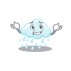 A picture of grinning cloudy rainy cartoon design concept