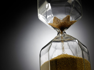 close up of hour glass