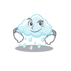 A mascot design of cloudy rainy having confident gesture