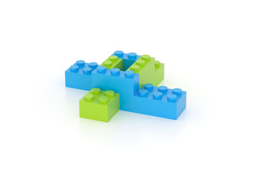 Business partnership concept make of building blocks