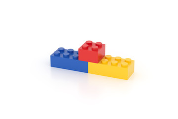 Business partnership concept make of building blocks