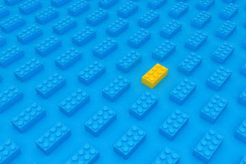 Business partnership concept make of building blocks