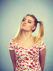 Young teenage woman being offended got the hump
